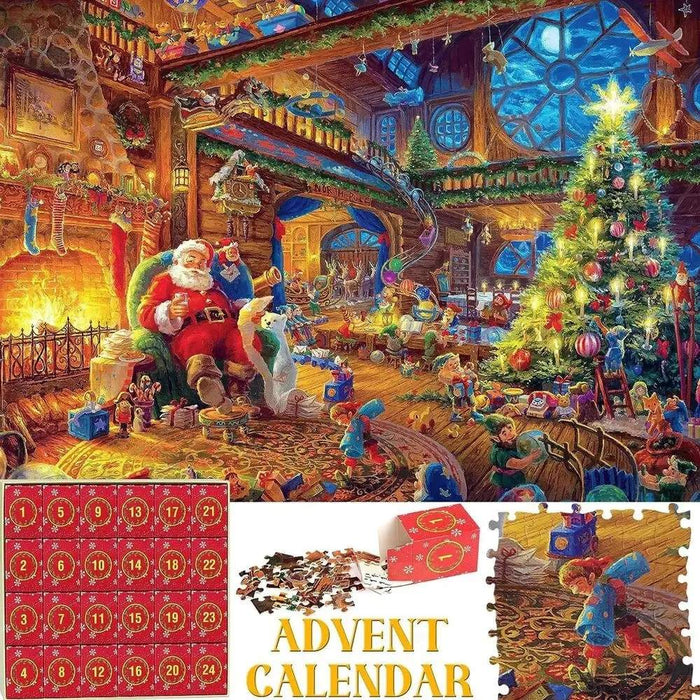 Puzzle Advent Calendar Jigsaw Calendar 2024, 1008 Puzzle Pieces, 24 Days - Fireplace