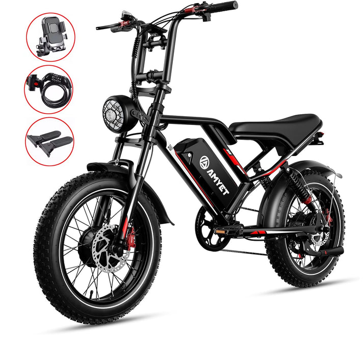 S8 AMYJET EBIKE Elcykel Fat Tire 1000W 48V 17.5ah - 45km