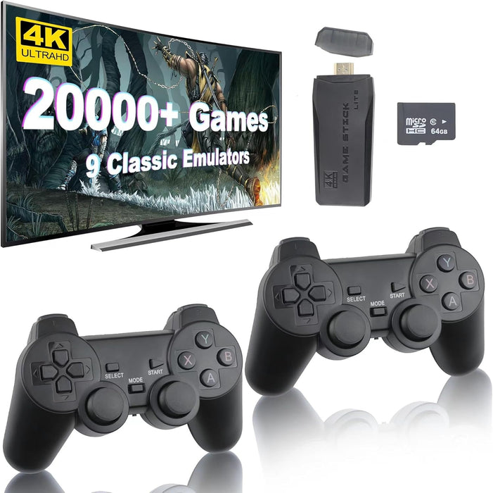 2024 Ny Retro Spelkonsol 20,000+ Spel 4K HDMI Inkluderar 2 Trådlösa Kontroller