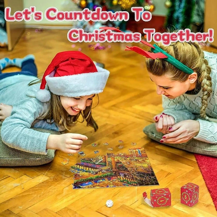 Puzzle Advent Calendar Jigsaw Calendar 2024, 1008 Puzzle Pieces, 24 Days - Fireplace