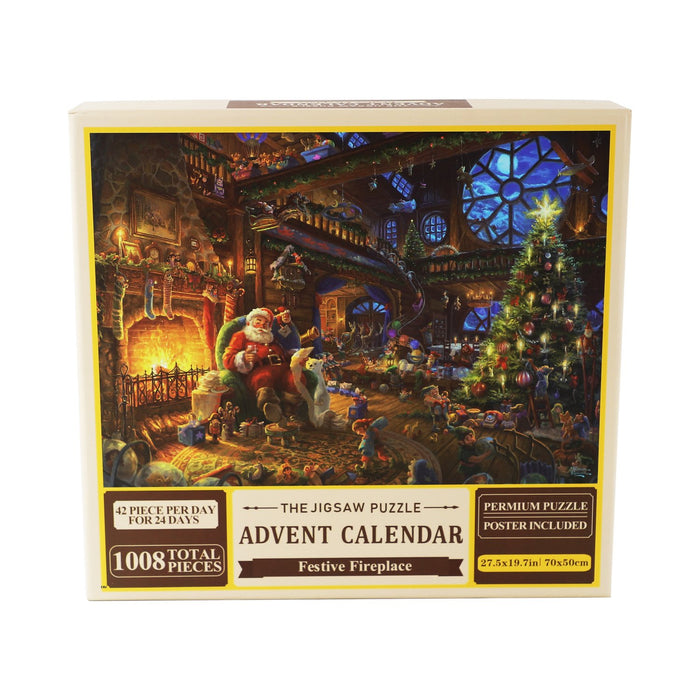 Puzzle Advent Calendar Jigsaw Calendar 2024, 1008 Puzzle Pieces, 24 Days - Fireplace