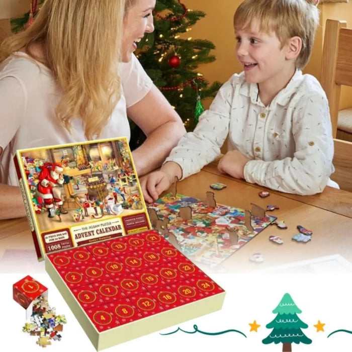 Pussel julkalender 2024, 1008 pusselbitar 24 dagars Toy Shop Adventskalender