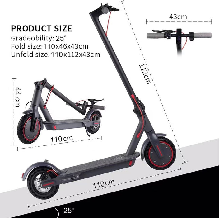 W4PRO Elsparkcykel - 30km/h inklusive lås & mobilhållare