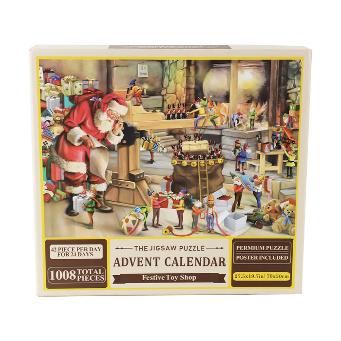 Pussel julkalender 2024, 1008 pusselbitar 24 dagars Toy Shop Adventskalender