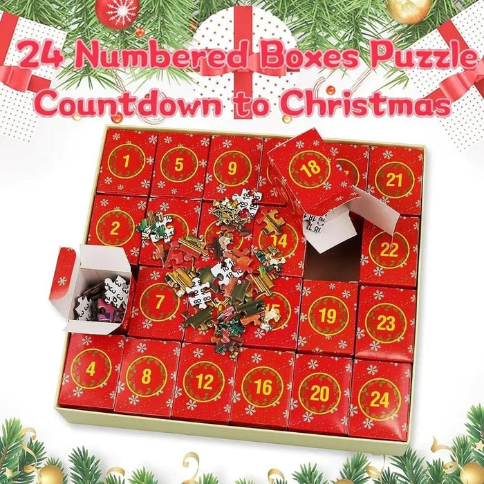 Puzzle Advent Calendar Jigsaw Calendar 2024, 1008 Puzzle Pieces, 24 Days - Fireplace