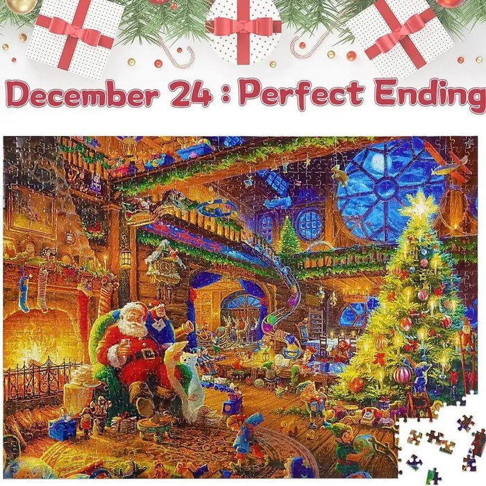 Puzzle Advent Calendar Jigsaw Calendar 2024, 1008 Puzzle Pieces, 24 Days - Fireplace