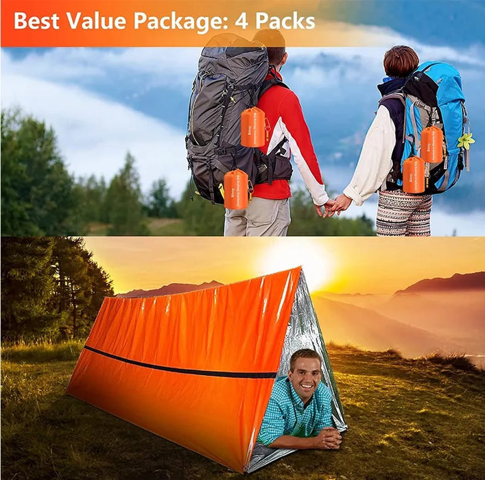 4-pack Outdoor Emergency Waterproof Thermal Sleeping Bag Camping Survival Bivvy Sack