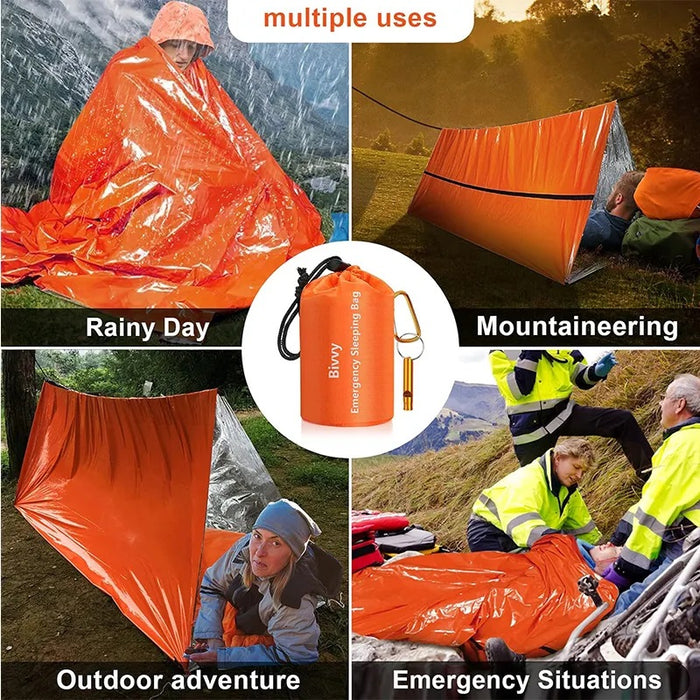 4-pack Outdoor Emergency Waterproof Thermal Sleeping Bag Camping Survival Bivvy Sack