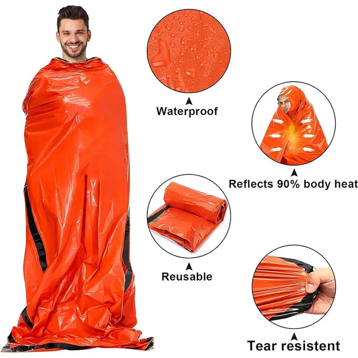 4-pack Outdoor Emergency Waterproof Thermal Sleeping Bag Camping Survival Bivvy Sack