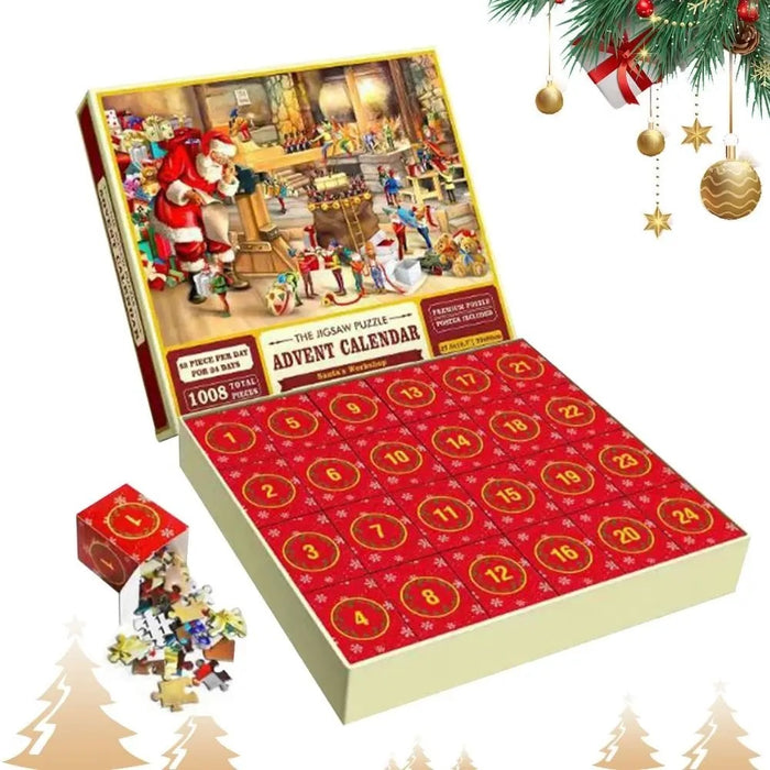 Pussel julkalender 2024, 1008 pusselbitar 24 dagars Toy Shop Adventskalender